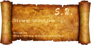Streng Urzulina névjegykártya